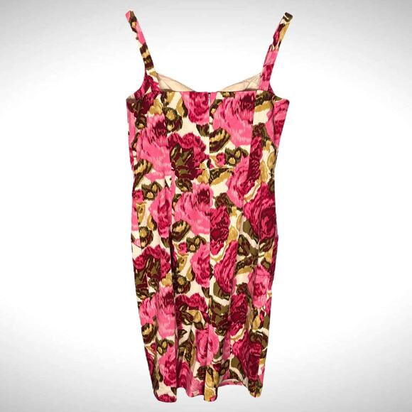 Lafayette 148 Women's Sz 8 Sweetheart Pencil Dress Pink Rosette Floral Coquette - Picture 6 of 15